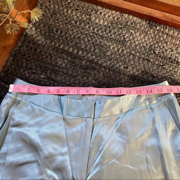 vintage silk baby blue pastel high waist trousers with pockets waist 32 x 32 - Picture 10 of 16